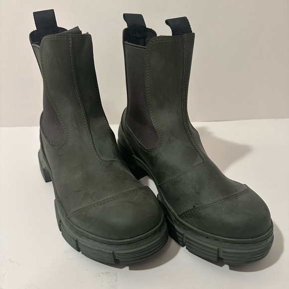 Ganni Shoes - GANNI Green Rubber Rainboots - Size 38